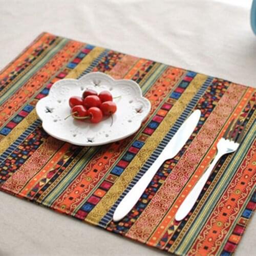 Double-layer Table Mat Table Cloth Ethnic Style Restaurant Mat Western Napkin Cloth Restaurant Gourmet Mat