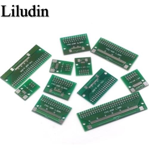 Double Side 0.5mm 1mm 6 8 10 12 20 40 50 60 Pin to DIP 2.54mm FPC/FFC SMT Adapter Socket Plate PCB Board Connector DIY KIT