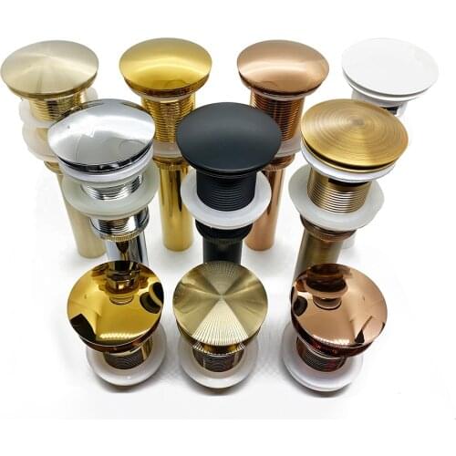 Basin Valve Pop Up Drain Filter For Modern Bathroom Sink Accessory Brass Set Black Chrome Brass Washbasin Bounce Drain Stopper