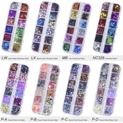 39 Color Nail Art Sequin holographic Butterfly Gold Silver Glitter Heart Shape Butterfly Irregular Tinfoil Nail Patch Art Deco