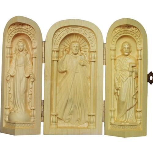 Jesus the Virgin Catholic holy crafts Christian gifts wood ornaments
