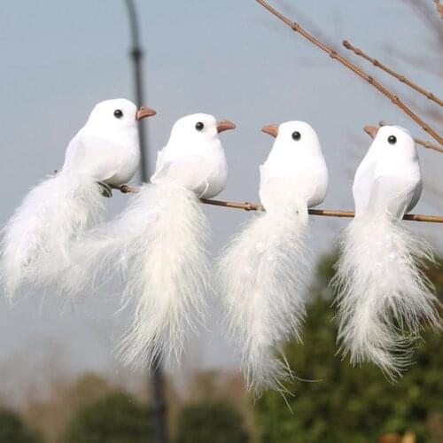 Simulation Bird Feather White Pigeon Artificial Foam Pigeon Wedding Decoration Stage Layout Home Supplies Christmas Decoration