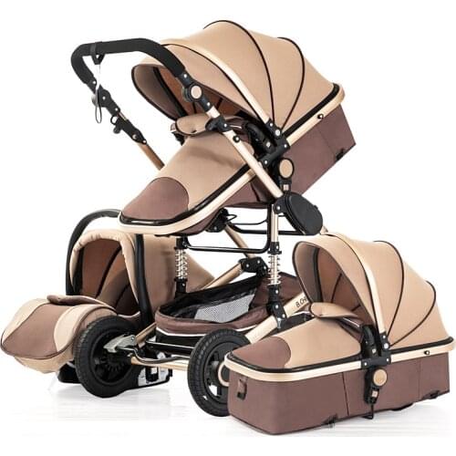 Stroller high landscape multi-function sitting and lying two-way four wheel shock absorption folding new baby stroller