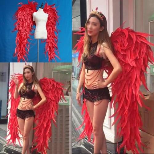 Creative Hot Red Feather Angel Feather Wings Adult Model Walk Show Cos Party Wing Shooting Props Murals Wall Decoration Craft