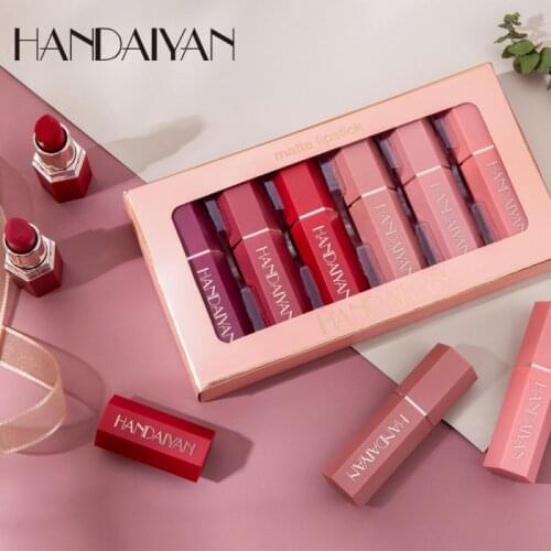 6 Gift Box Set Matte Matte Lipstick Waterproof And Sweatproof Long Lasting Without Fading Matte Lip Glaze TSLM1