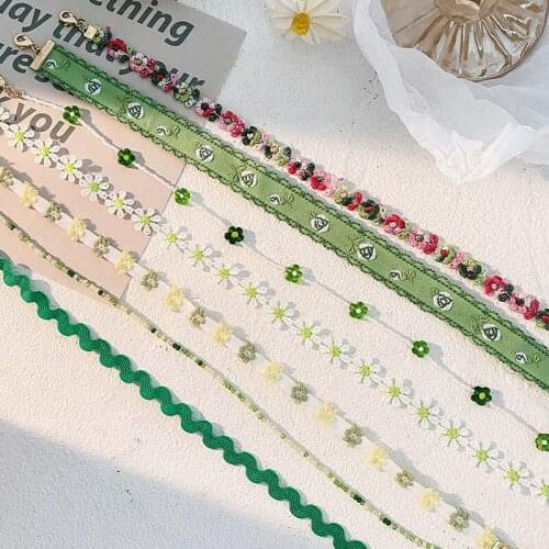 Mori Sweet Elegant Green Flower Rose Cool Choker Necklaces For Women 2021 New Girl Student Good Gift Jewelry Accessories
