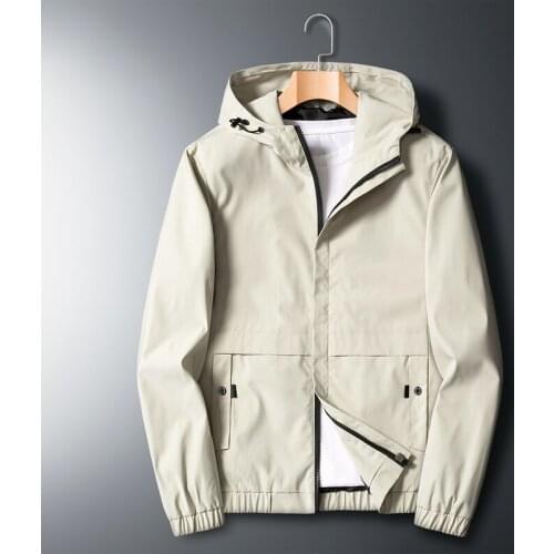 Mens Daily Jacket Fashion Trend Spring and Autumn Hooded Jacket Mens Digital Printed Zipper Pocket Regular-fit Jacket