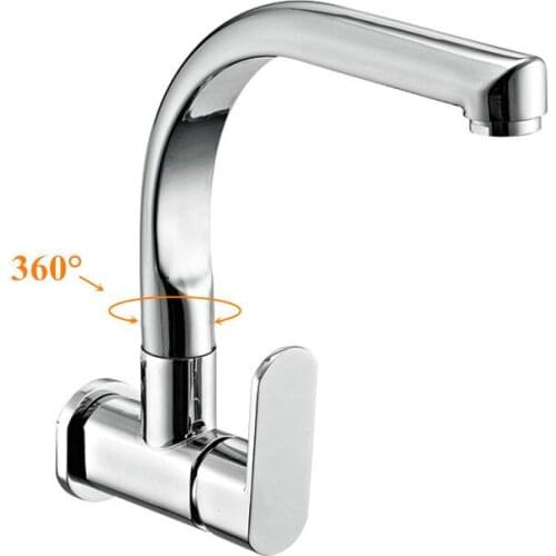 In wall kitchen faucet for kitchen Single cold tap Sink Faucet Chrome In wall faucet/mixer/tap SF418