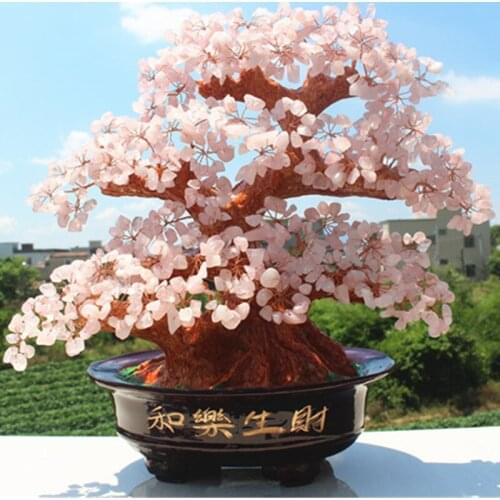 NATURAL rose quartz gemstone TREE REIKI Healing