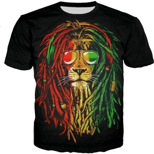 PLstar Cosmos HipHop Bob Marley Streetwear Reggae Crewneck casual Funny clothes 3DPrint Unisex Summer T-shirt Short Sleeve A-5