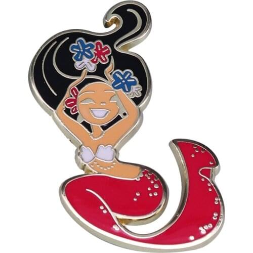 Magenta mermaid brooch summer beautiful art decor