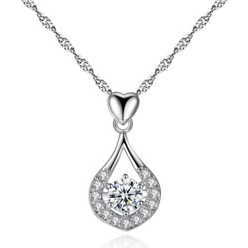 Romantic Women Necklace Jewelry Water Drop Necklace Quartz Gem Stone Crystal DIY Charm Necklace For Women Jewelry Gift