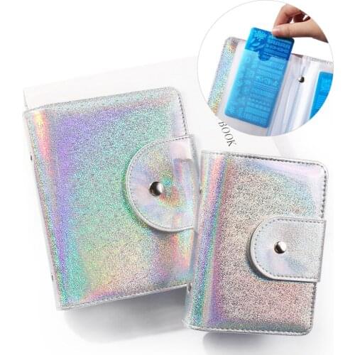 Silver Nail Organizer Leather Template Holder Nail Art Stamping Plate Case for 6.5X12.5CM /9.5*14.5CM Stamping Plate Holder