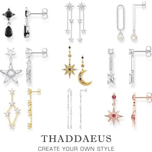 Royalty Star & Moon Drop Earrings,Europe Magical Boho Fashion Good Jewelry For Women,2020 Summer Gift In Sterling Silver 925