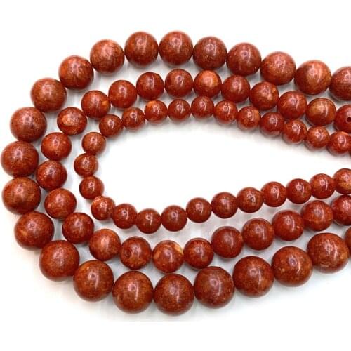 Synthetic Coral Round Beads Brown Handmade Jewelry with Gems DIY Fashion Design Necklace Jewelry Earrings Accessories Wholesale