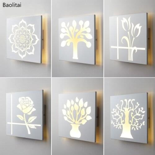 Modern Simple Led Creativity Wall Lamp Square 24CM 20W 220V Bedroom Bedside Living Room Corridor Home Decoration