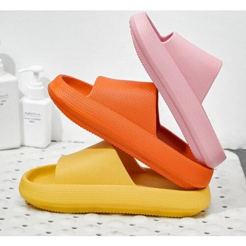 Slippers Womens Home Antiskid Summer Mens Soft Sole Stepping On Excrement Feeling Care Shoes Net Red Thickened Home Use Cool