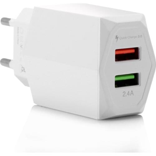 Universal Dual USB Quick Charge 3.0 Wall Charger QC 3.0 EU Plug 18W Fast Charging Wall Charger Charger For iPhone Samsung LN