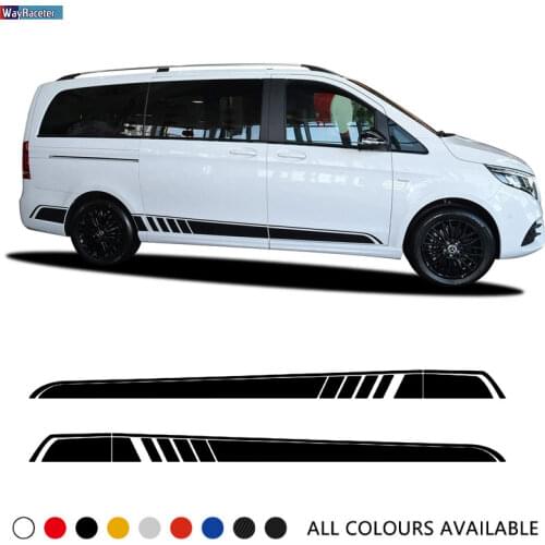 2 Pcs Car Door Side Skirt Stripes Stickers Vinyl Decal For Mercedes Benz V Class Vito Viano W447 EQV V260 W639 W638 Accessories