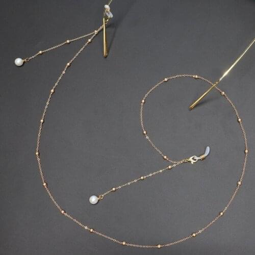 Pearl Glasses Chain Holder For Women Fashion Sunglasses Reading Neck Chain Men Metal Beaded Strap Landyards