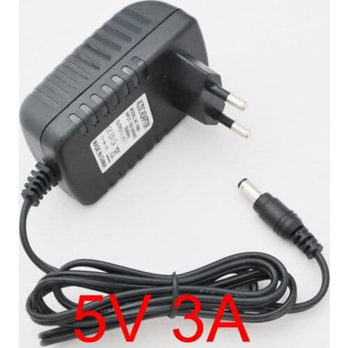 1PCS High quality 5V 3A AC 100V-240V Converter Switching power adapter DC 3000mA Supply EU Plug DC 5.5mm x 2.1-2.5mm