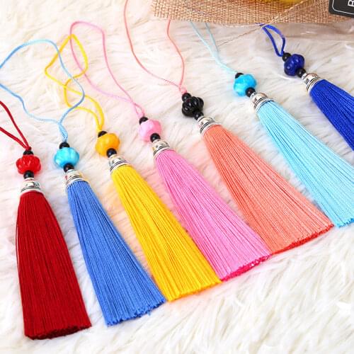 10pcs 9cm Metal Cap Polyester Silk Tassel Brush for Earring Charm Making Tassels Pendant Diy Jewelry Making Accessories