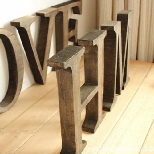 35cm Wooden Letter English Alphabet DIY Personalised Name Design Art Craft Free Standing Heart Wedding Home Bar Coffee Decor
