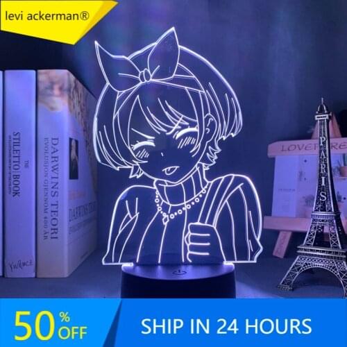 3d Lamp Anime Rent A Girlfriend Sarashina Ruka Night Light for Kids Bedroom Decor Birthday Gift Manga Kanojo Okarishimasu Lamp