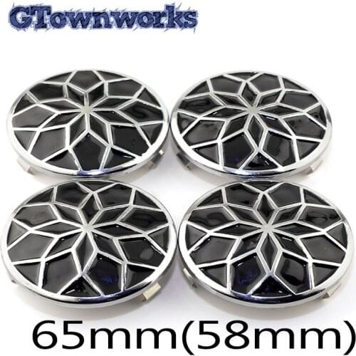 4pcs 65 mm 58 mm Various Sizes Black Wheel Center Cap Universal Refit Metal Clip Zinc Alloy For Auto Accessorie