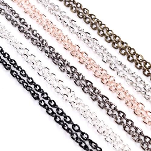 5pcs/lot 5*4mm Length 70cm (27.5 inch) 6 Colors Plated Handmade Necklace Connector For Charms Cameo Cabochon Base and Tray