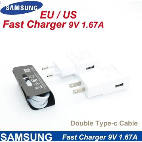 Samsung S10 S8 S9 Plus Fast Charger Power Adapter 9V 1.67A Quick Charge Type C Cable for Galaxy A30 A40 A50 A70 A60 note 10 8 9