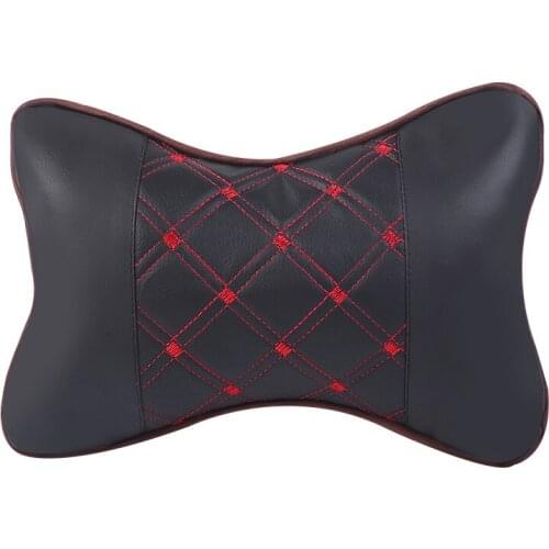 Car Seat Neck Cushion Auto Headrest Pillows PU Leather Fit Myvi Viva Axia X70 Bezza Saga Vios Fit Accord Lada Ford