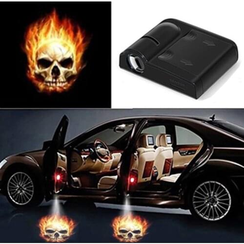 Car led welcome light decoration car wireless magnetron high-definition car door lighting projection atmosphere lamp