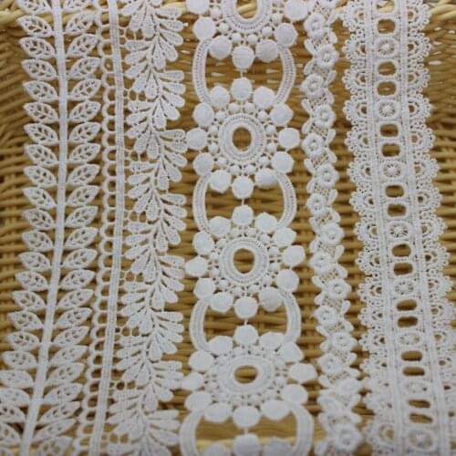 Cusack 3 meter Off White Lace Trims for Dress Costumes Trimmings Applique Vintage Trimming Sewing Ribbon Milk Silk 9 Models