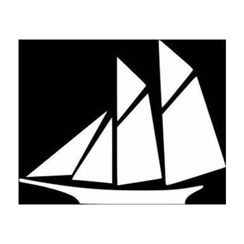 Black/Sliver Sailboat Decal Sailboat Bumper Decor Pattern Front Windshield Cool Decals Removable S1007