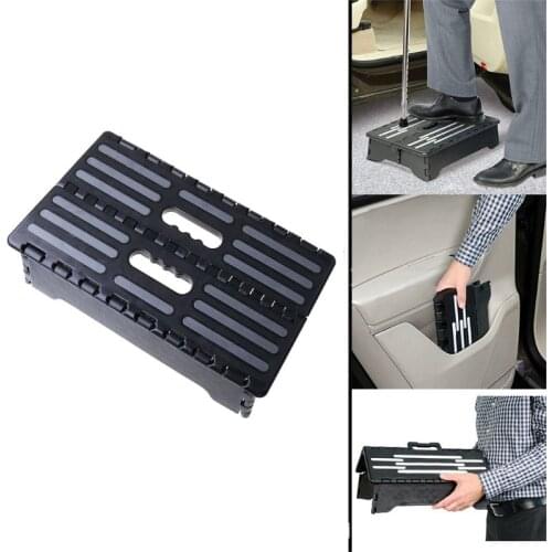 Black Plastic Portable Mobility Step 15" x 8.7" x 5" Portable Folding Step Stool for Toddlers Seniors C45