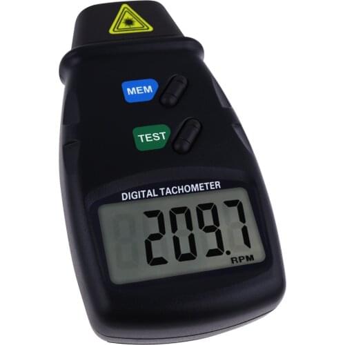 Digital Non Contact Tachometer Automotive Tool 2.5 to 99,999 RPM Rotational Speed Test Range LED Laser Photo Meter
