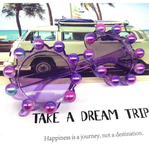 ZAOLIHU kids Purple Sunglasses Round Rainbow Pearl Baby Eyewear UV400 Fashion Summer Children Sun Glasses Vintage Gafas De Sol