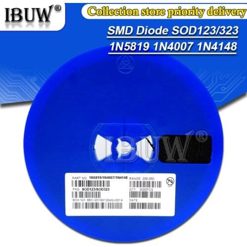 1Reel 3000PCS SMD diode 0805 SOD-123 1N5819 1N4007 1N4148 SOD123 SOD-323 1206 1N4148WS 1N5819WS B5819WS SOD323 Schottky diodes