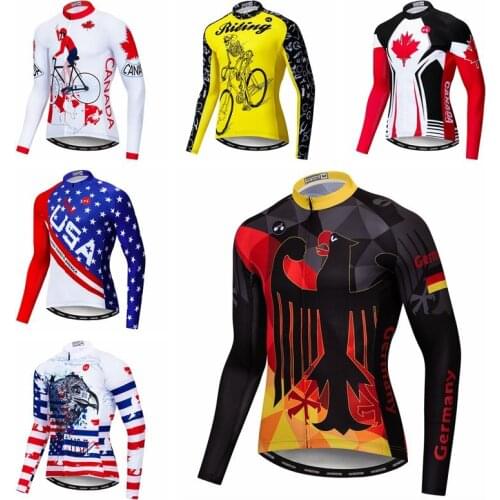 Men Cycling Long Sleeve Jersey Pro Team Shirt MTB Boy bicycle Clothing Ropa Ciclismo Breathable Road bike jerseys Germany