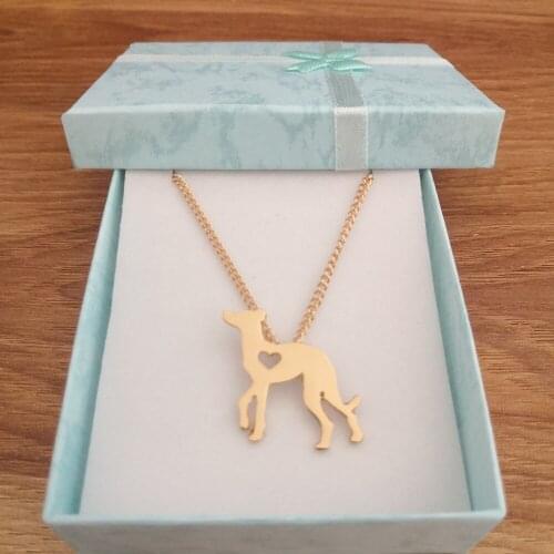 G.SKY Modeschmuck Whipp Dog Necklace Greyhoun Lovely Pets Pendant Jewelry golden Colors Plated