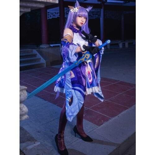 Genshin Keqing Cosplay Costume Game Genshin Impact Sexy Women Anime Dress Carnival Halloween Uniforms