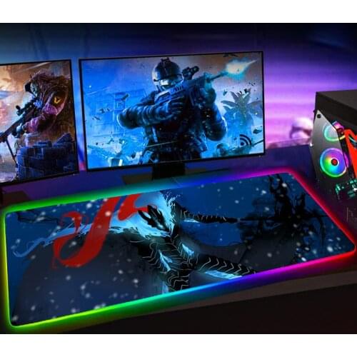 Mouse Pad RGB Solo Leveling Gaming 250x350 Mause Pad XXL 90X30 Mousepad Keyboard Mat Anime Deskmat Rubber No-slip with Backlit