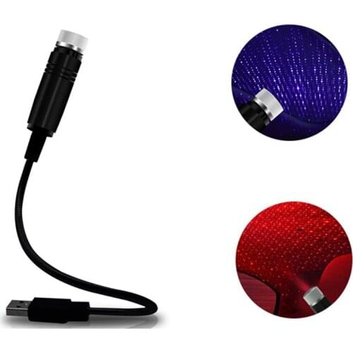 USB Powered Galaxy Star Projector Lamp Romantic LED Starry Sky Night Light for Car Roof Home Room Ceiling Decor Plug and Play