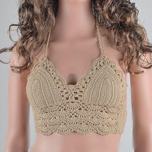 2021 Summer Time Fashion Sexy Women Ladies Camis Bralette Bra Boho Beach Camis Crop Tops Crochet Summer Casual Camis
