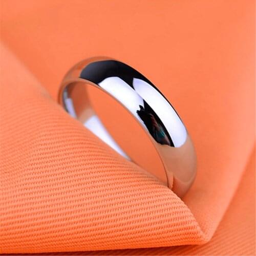 Fashion simple titanium steel smooth surface couple ring 6mm multiple metal color rings Promise Engagement Rings For Women