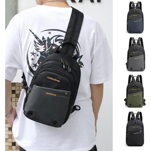 Men Nylon Rucksack Knapsack Messenger Cross Body Chest Pack Bags Military MultipurposeTravel Male Fashion Small Daypack Backpack