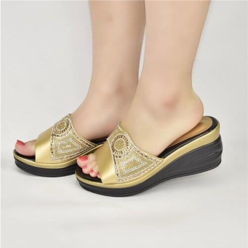 New Italian womens shoes African womens shoes rhinestone decoration low-heel party high-heeled shoes with rhinestones