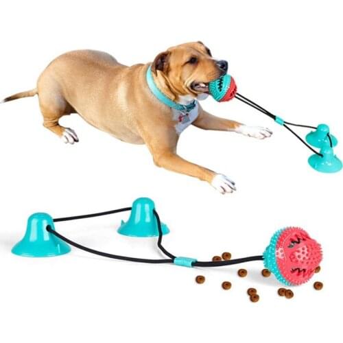 Pet Dog Toys Rubber Suction Cup Dog Toy Dogs Push Ball Toy Pet Leakage Food Toys Pet Tooth Cleaning Dogs Toothbrush Brush