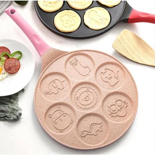Portable Practical Blini Making Animal Face Pan Animal Face Print Griddle Pan Non-stick for Home